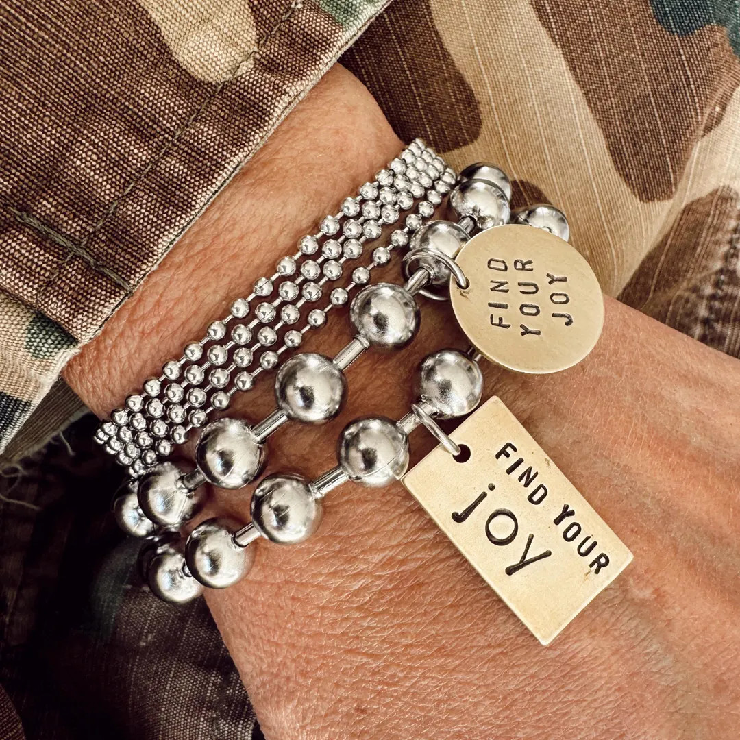 New Hand Stamped Brass Rectangle Tag or Circle Tag- Stainless Steel Polished Chunky Ball Chain - ... | Etsy (US)