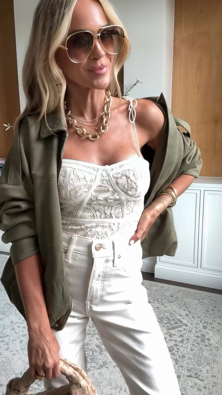 Love this lace bodysuit for date night - pair with ivory jeans and neutral accessories for a gorgeous spring date night outfit!

#datenightoutfits #springoutfitinspo

#LTKgrwm #LTKootd #LTKmomlife
