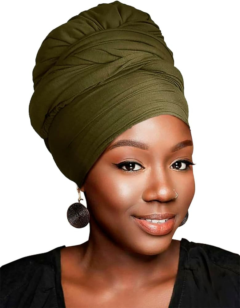 HOMELEX Head Wraps Turbans Stretch Jersey Knit Headwraps Wrap Turban Scarf Tie for Women | Amazon (US)