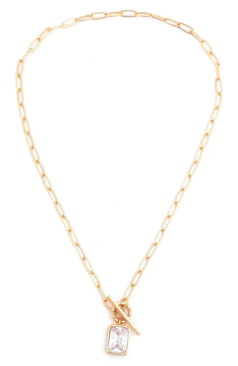 Cubic Zirconia Toggle Pendant Necklace | Nordstrom