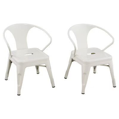 Metal Kids Chair (Set of 2) -White - Reservation Seating | Target
