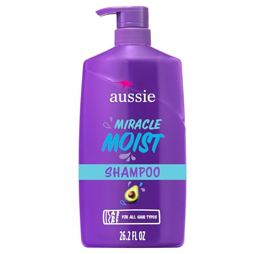 Aussie Miracle Moist Shampoo for All Hair Types - Dry, Curly, Coily, Wavy, Straight - Paraben-Free, Moisturizing, Gentle Cleansing with Avocado & Jojoba Seed Oil, 26.2 Fl Oz | Amazon (US)