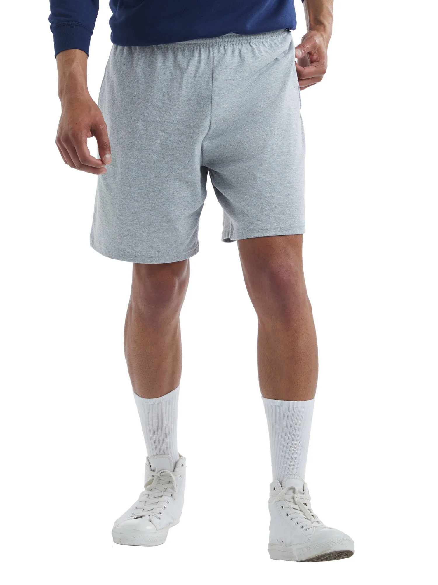 Hanes Men's Essentials Cotton Shorts With Pockets, 7.5" Inseam, Sizes S-4XL | Walmart (US)