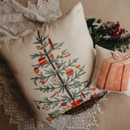 Nordic Pine Christmas Tree With Ornaments Pillow | Antique Farm House