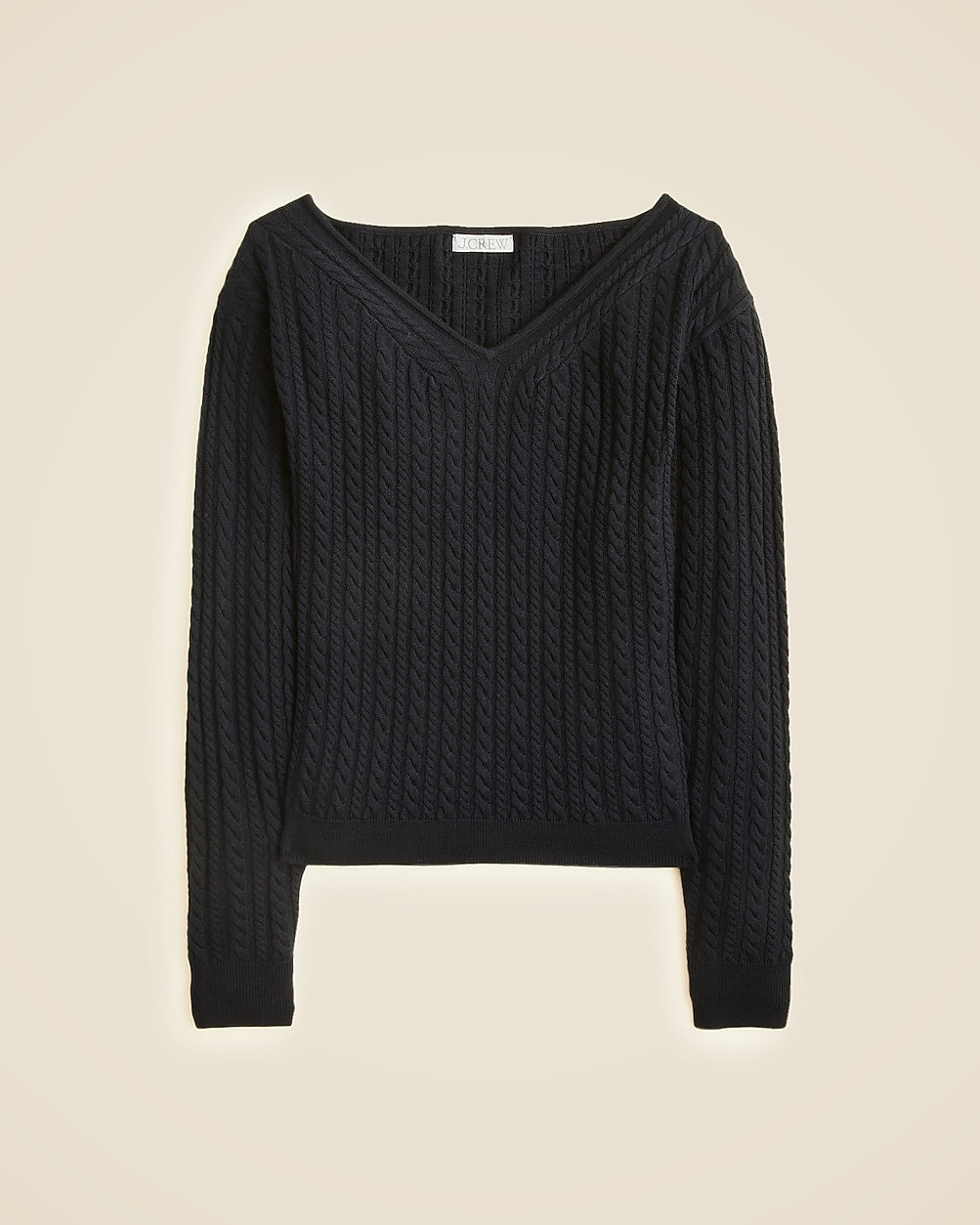Cable-knit wide V-neck sweater in merino wool | J. Crew US