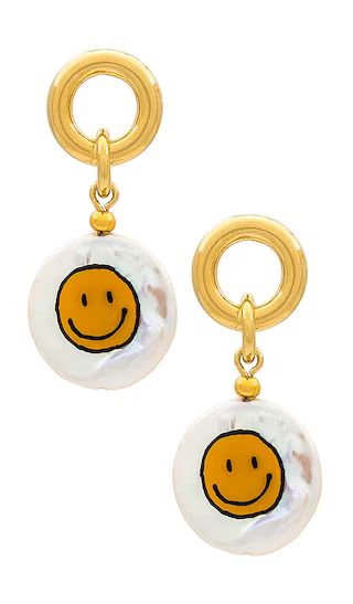 Mania Earrings in Yellow Smiley | Revolve Clothing (Global)