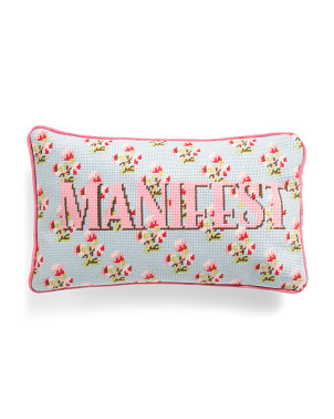 9x15 Manifest Needlepoint Pillow | Throw Pillows | Marshalls | Marshalls