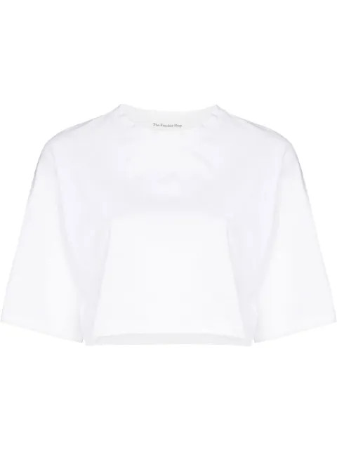 Frankie Shop Cropped short-sleeve T-shirt - Farfetch | Farfetch Global