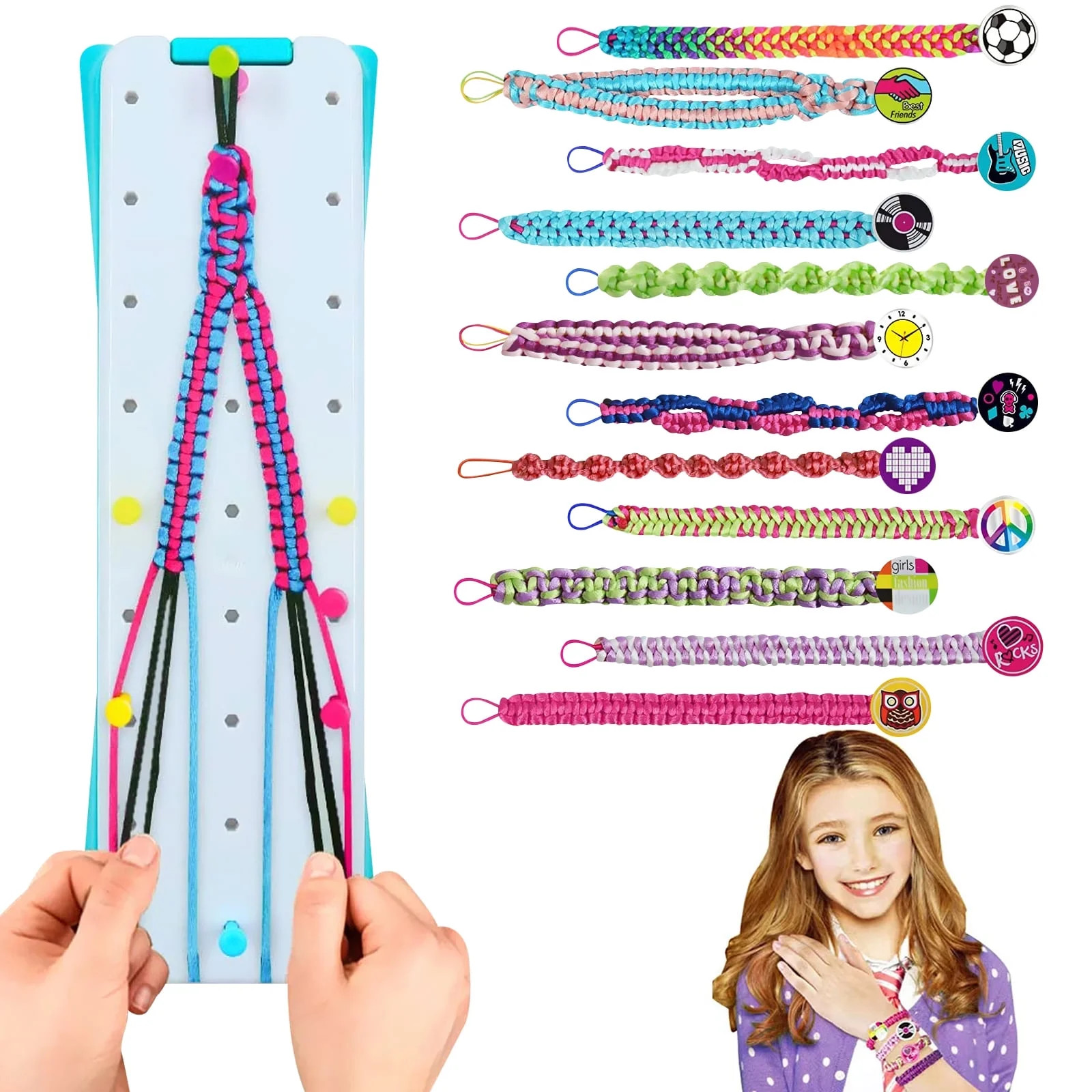 Somnr Friendship Bracelet Making Kit, Girls DIY Craft Kits Toys Cool Arts and Crafts Toys for Tee... | Walmart (US)