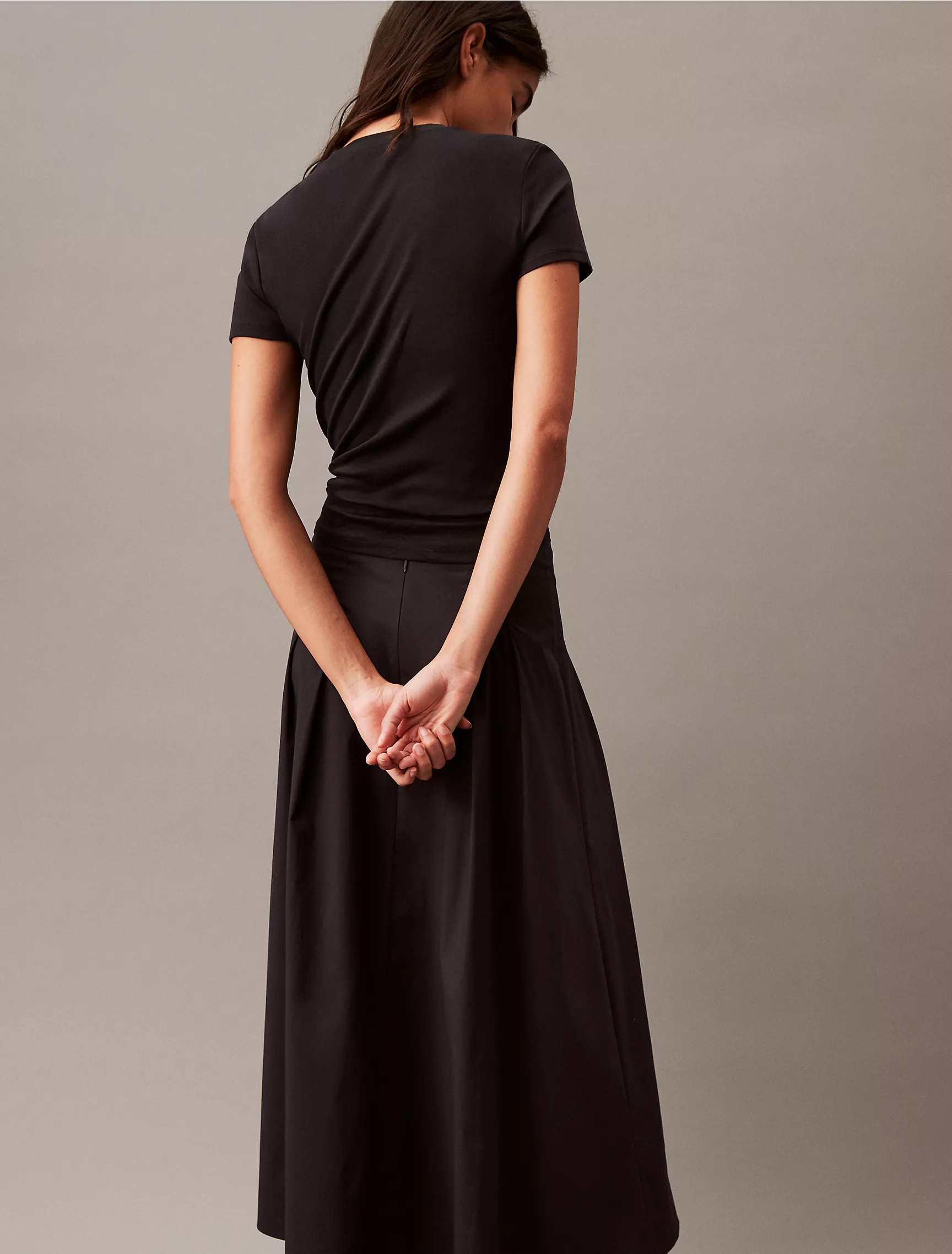 Stretch Poplin Long Skirt | Calvin Klein | Calvin Klein (US)