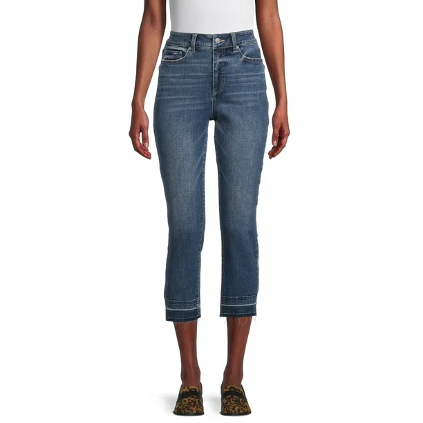 Time and Tru Women's High Rise Straight Crop Jean - Walmart.com | Walmart (US)