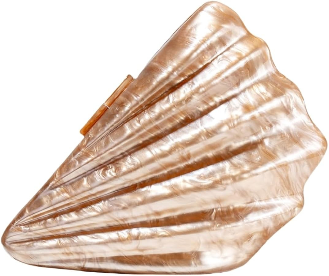 UMREN Seashell Chain Shoulder Bag for Women Acrylic Evening Clutch Bag Glitter Marble Purse Handb... | Amazon (US)