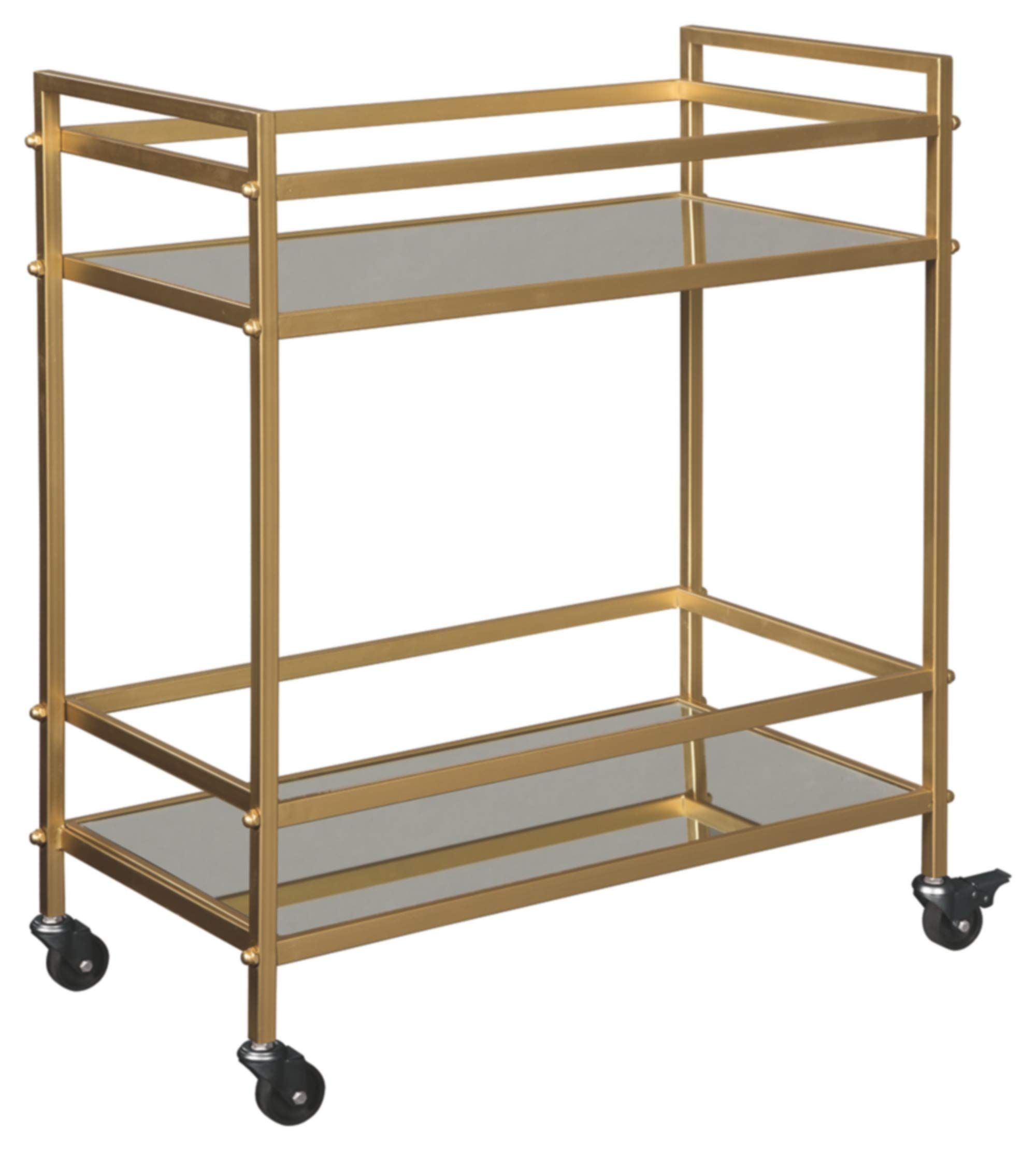 Ashley Furniture Signature Design - Kailman Bar Cart - Mid Century Style - 2 Shelves with Casters... | Amazon (CA)