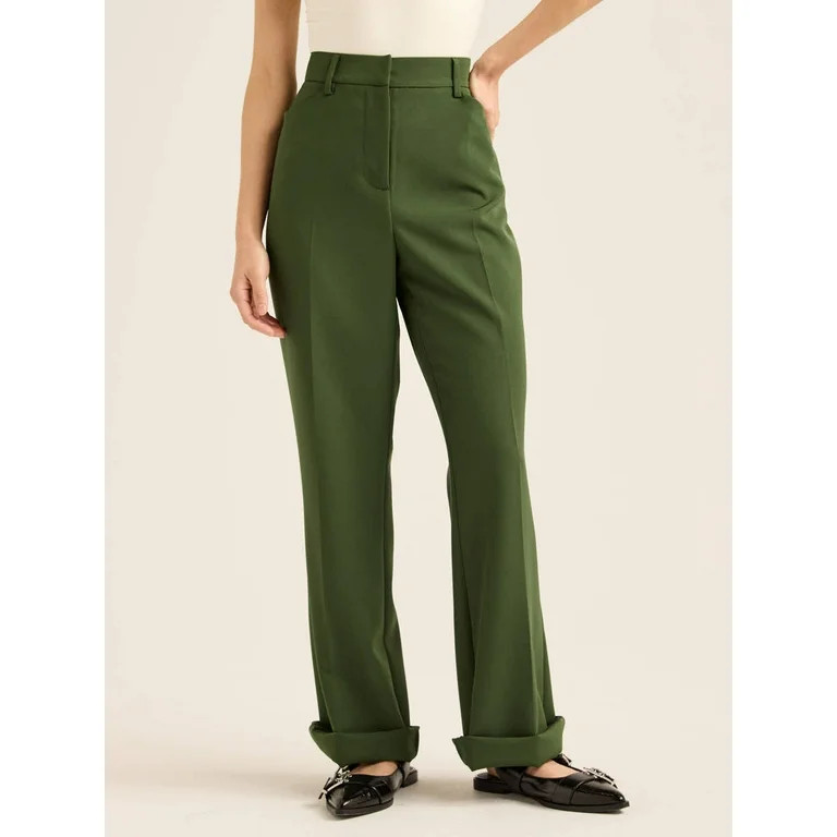 Scoop Women's and Women’s Plus Ultimate Crepe High Rise Bootcut Suit Pants, 32” Inseam, Sizes... | Walmart (US)