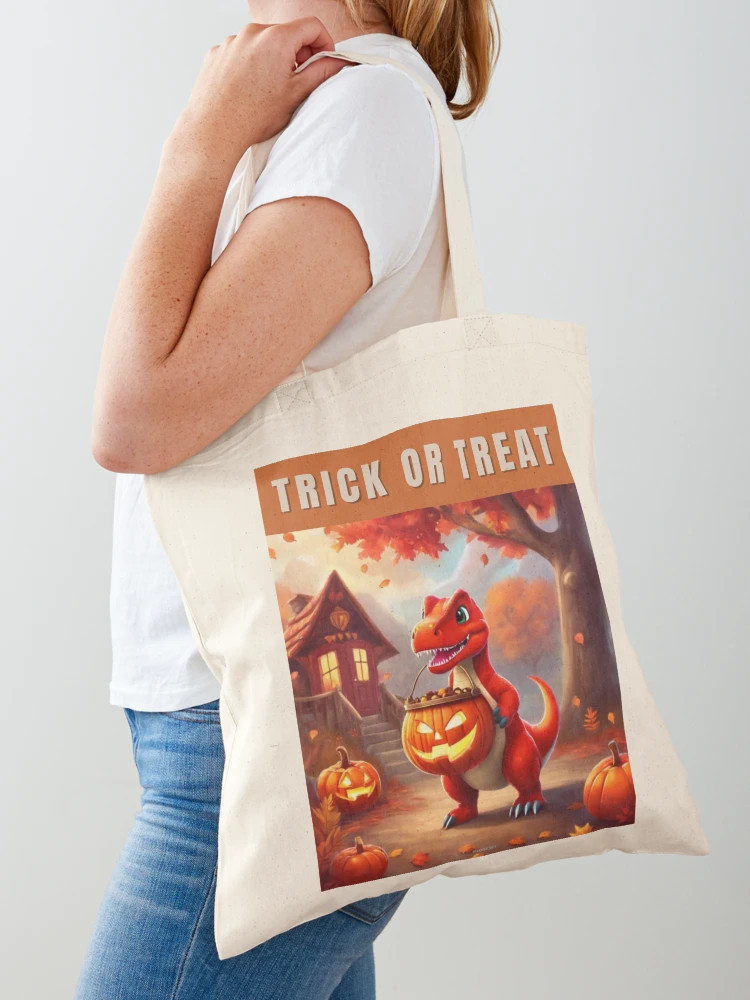 Halloween Dinosaur - Trick or Treat Tote Bag | Redbubble (US)