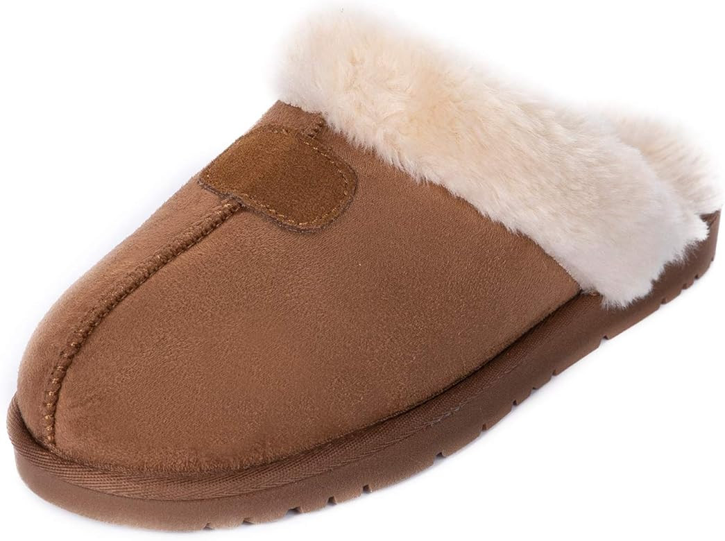 PENNYSUE Plush Lined Women Slippers Memory Foam House Slippers Hard Sole | Amazon (US)