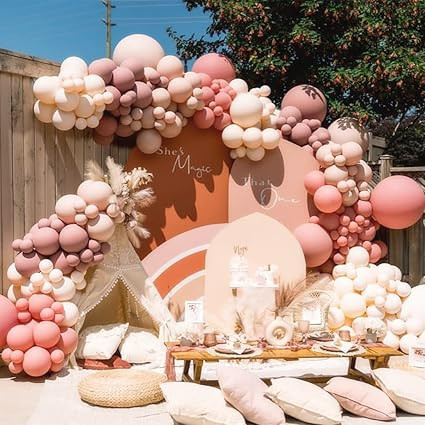 Dusty Rose Pink Balloon Arch Kit Nude Blush Gold Double Stuffed Balloon Garland 112pcs Latex Past... | Amazon (US)