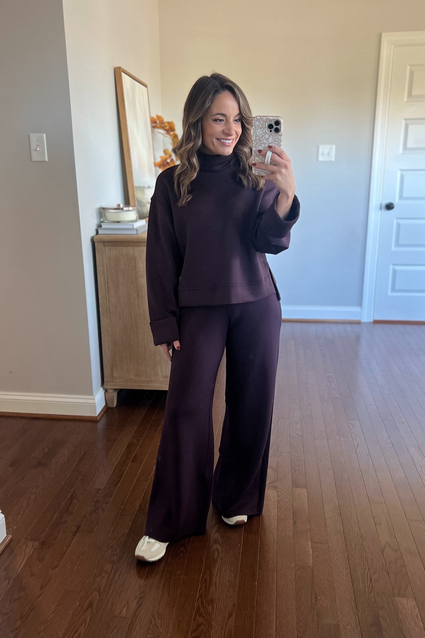  @spanx AirEssentials in a new color! Gorgeous deep brown with a hint of purple.
 
Use my code: PUMPSXSPANX for 15% off first purchase + free shipping, excluding sales

AirEssentials Wide Leg Pants: Petite XS - tts | 28.5” inseam (shrinks in the wash)
AirEssentials Turtleneck: XS - tts 

#spanxpartner


#LTKPetite #LTKActive