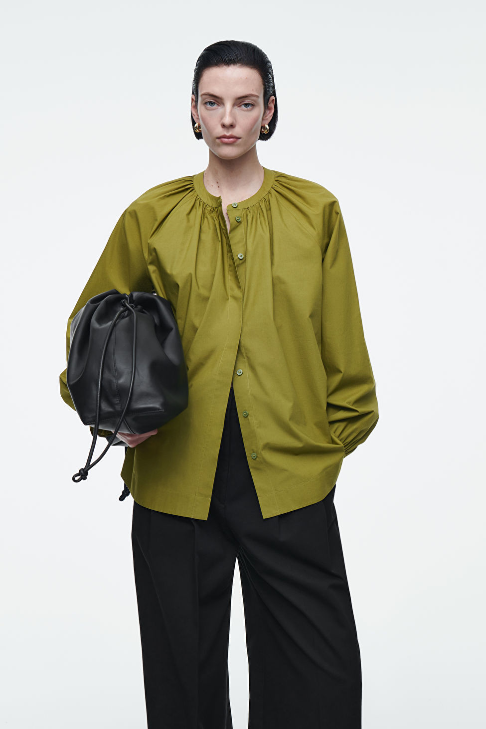 RUFFLED-CUFF GATHERED BLOUSE | COS (US)