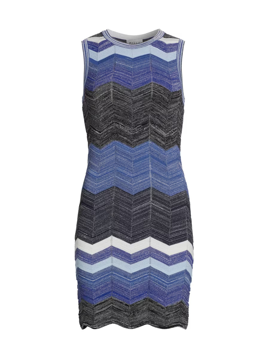 Chevron Striped Knit Minidress | Saks Fifth Avenue