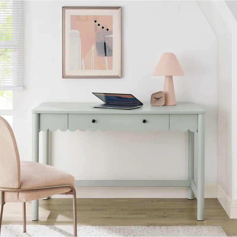 Emmeline 1-Drawer Scallop Writing Desk | Wayfair North America