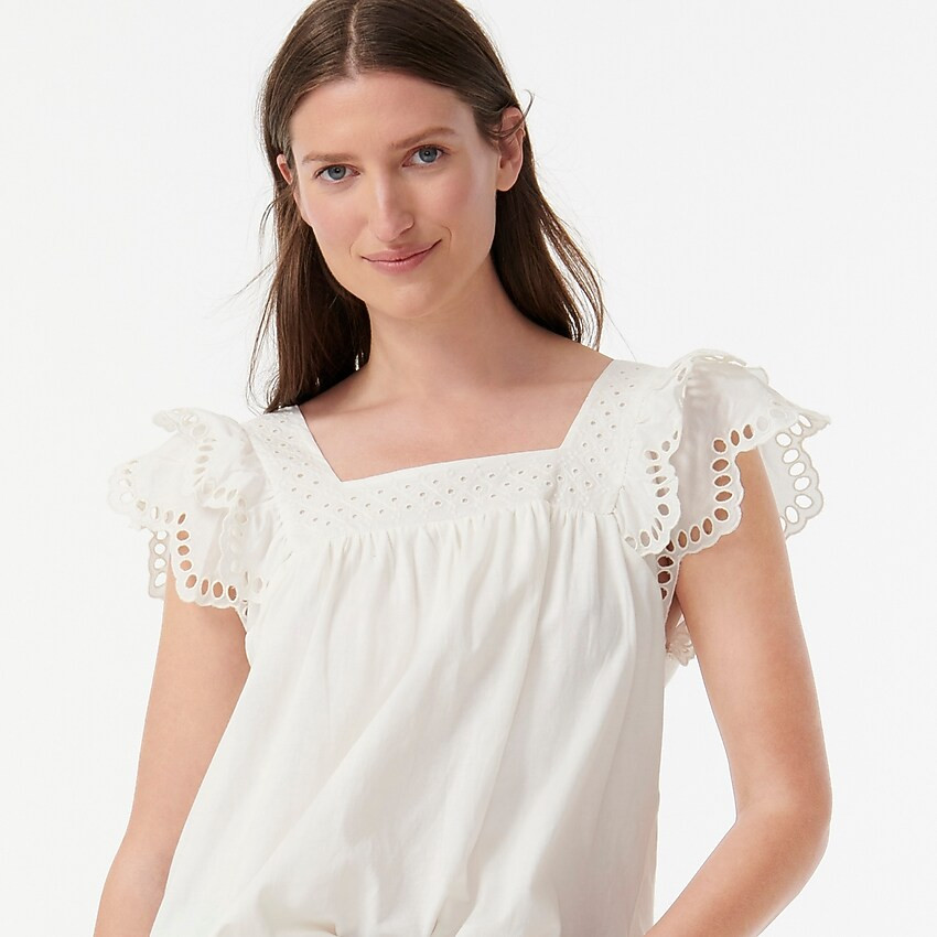 Squareneck eyelet tank | J. Crew US