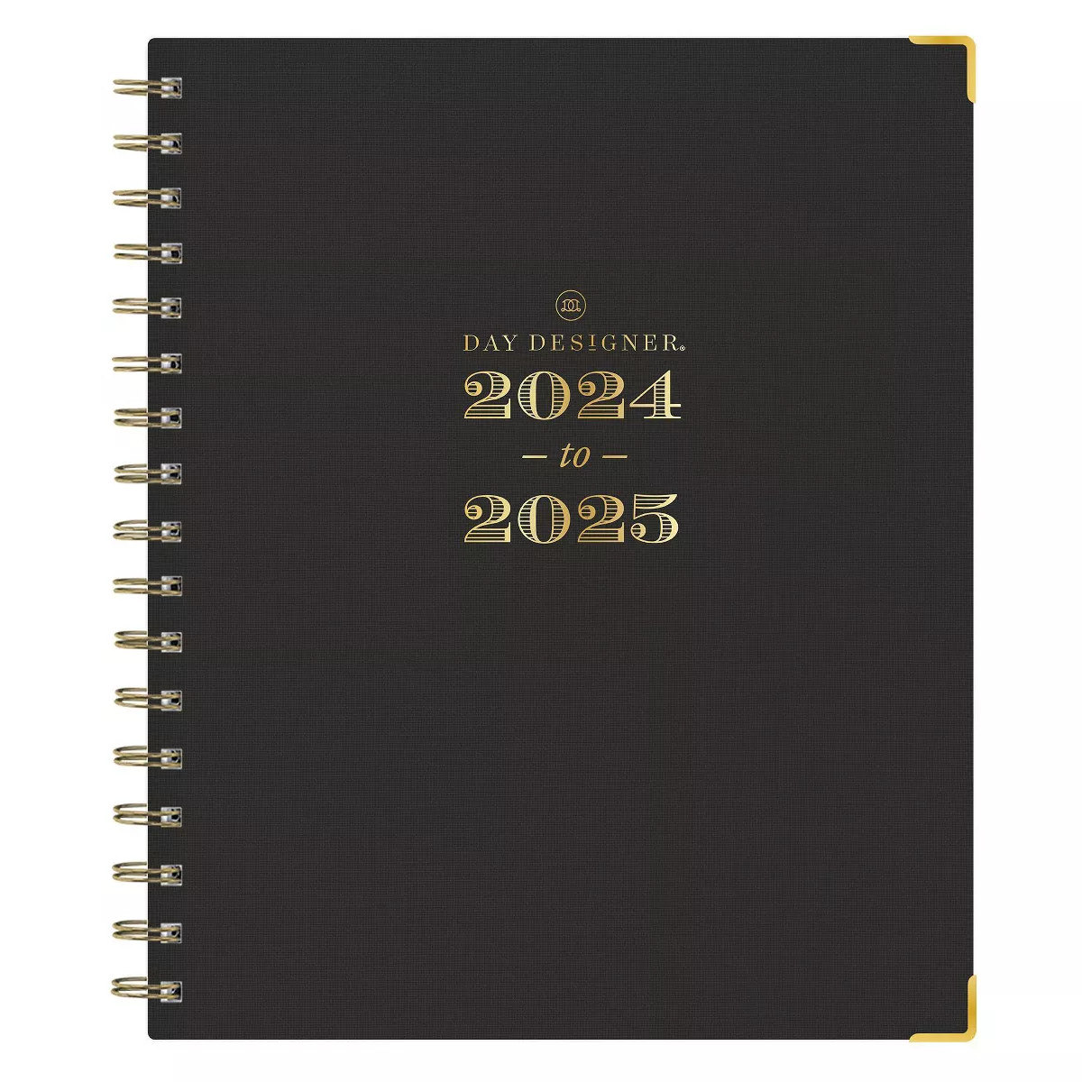Day Designer 2024-25 Weekly/Monthly Planner 9"x7" Wirebound Fabric Black | Target
