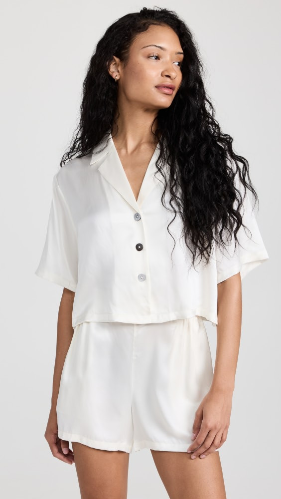 Lunya Washable Silk Button Up Shorts Set | Shopbop | Shopbop