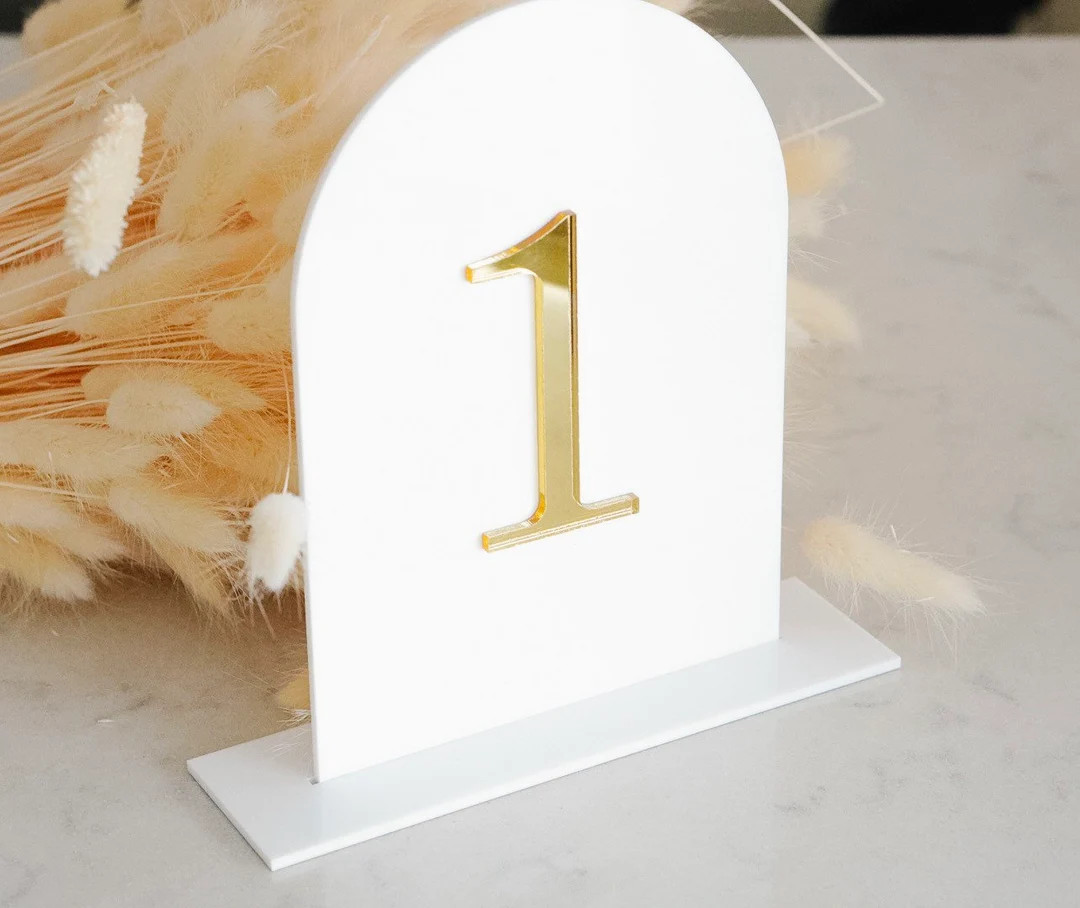 Acrylic Wedding Table Numbers 5x7 Mirrored Acrylic Table Numbers Event Table Setting Modern Weddi... | Etsy (US)