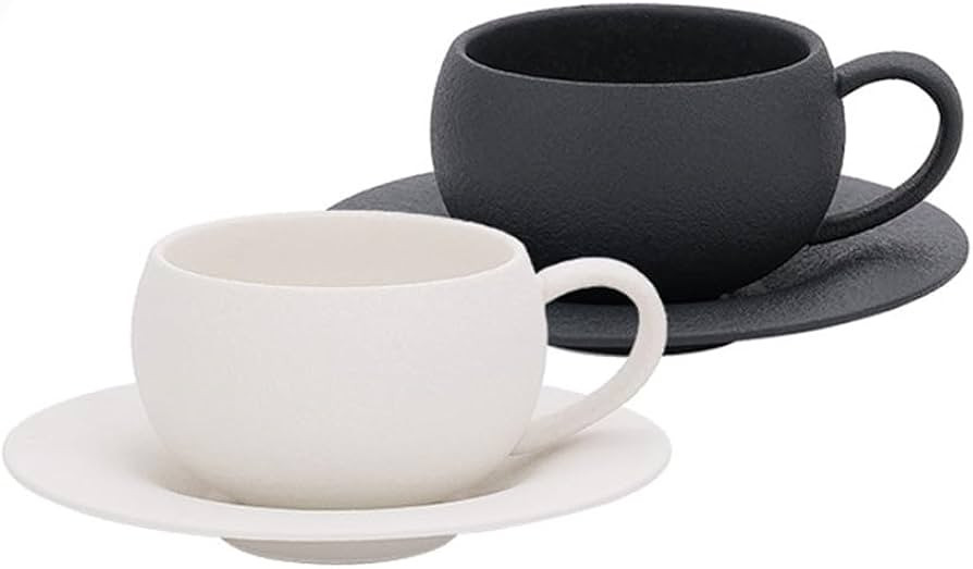 9.4oz Ceramic Cappuccino Cup and Saucer Set of 2,Porcelain Latte Art Coffee Cups with Saucers Set... | Amazon (US)