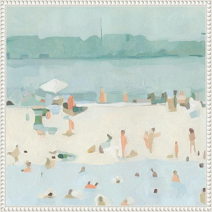 Amanti Art Framed Canvas Wall Art 22x22 Sea Glass Sandbar I by Emma Scarvey, Framed Wall Art Canv... | Amazon (US)