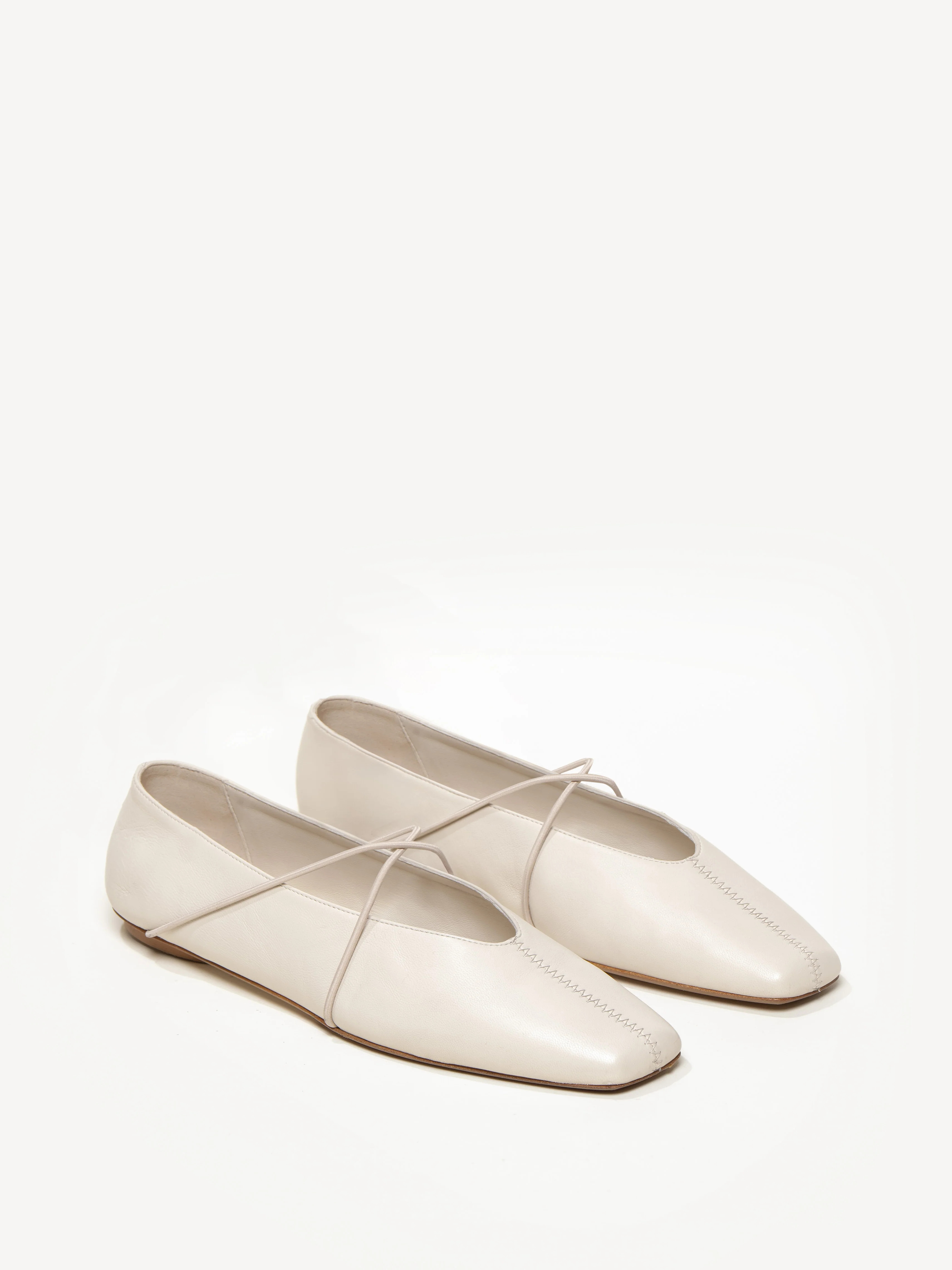 M.Gemi The Una Women's Flats, Size 37.5 in Ecru | M.GEMI