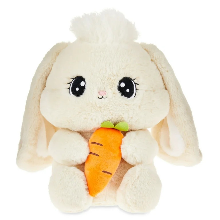 Easter Plush 12 inch Large Big Head Bunny Cream w carrot,for 3 years and up, Way To Celebrate | Walmart (US)
