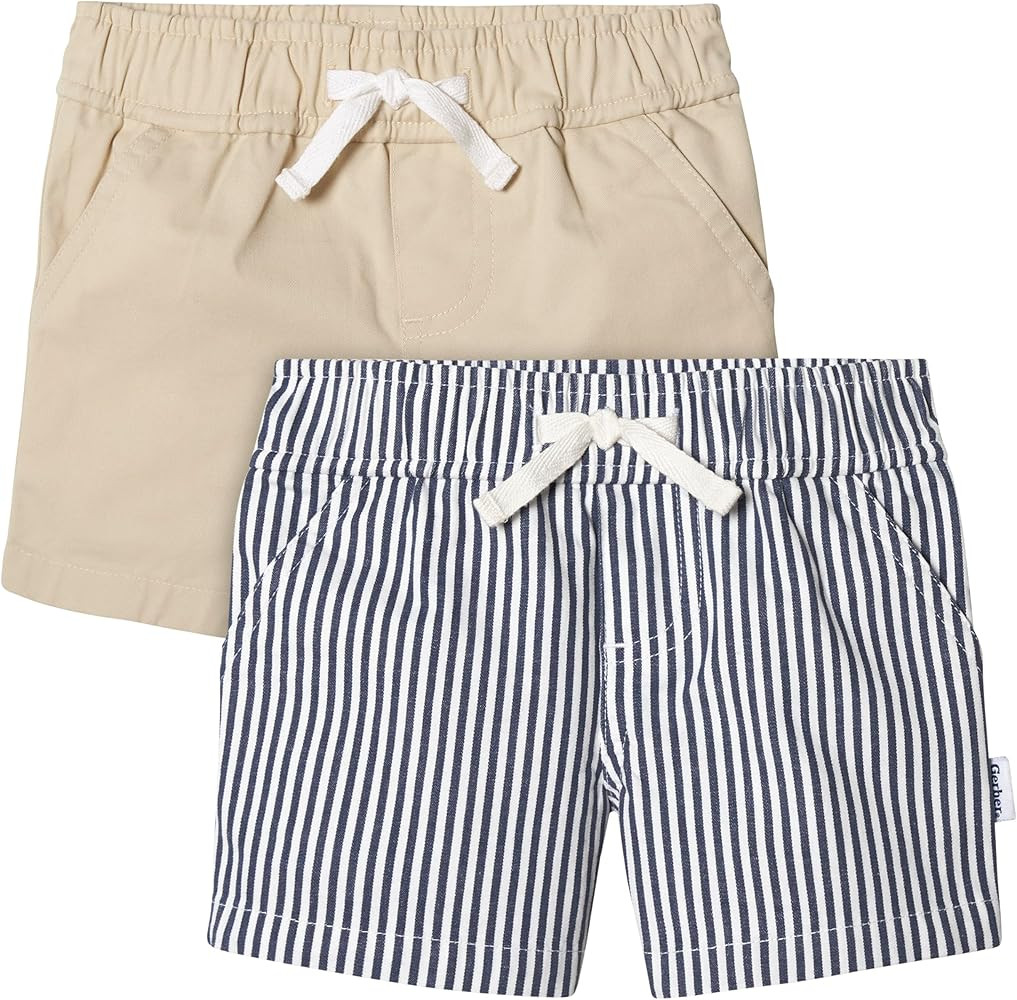 Gerber Baby Toddler Unisex Stretch Chino Shorts | Amazon (US)