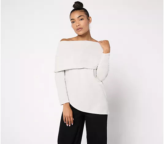 Make Your Selection: Peace Love World Side Cowl Long Sleeve Top | QVC