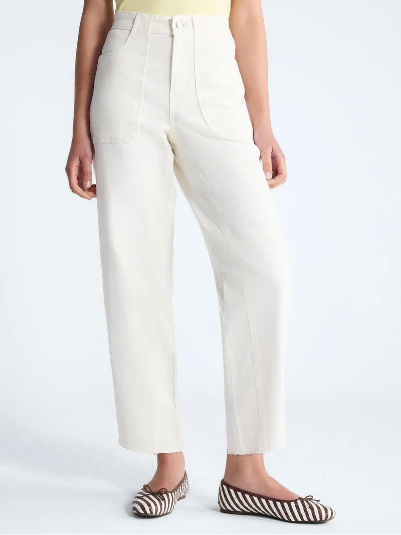 Free Assembly(No ratings yet) Free Assembly Women's Cropped Carpenter Barrel Jeans, 27" Inseam, S... | Walmart (US)