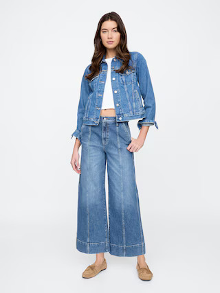 High Rise Wide-Leg Crop Jeans | Gap Factory