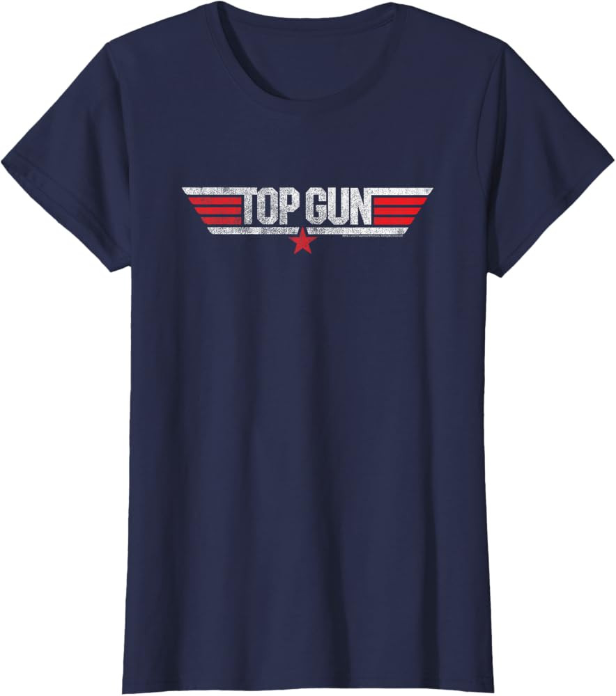 Top Gun Front and Back Maverick and Logo Action Movie T-Shirt | Amazon (US)