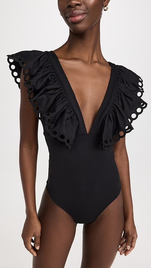 Solid Scallop One Piece | Shopbop