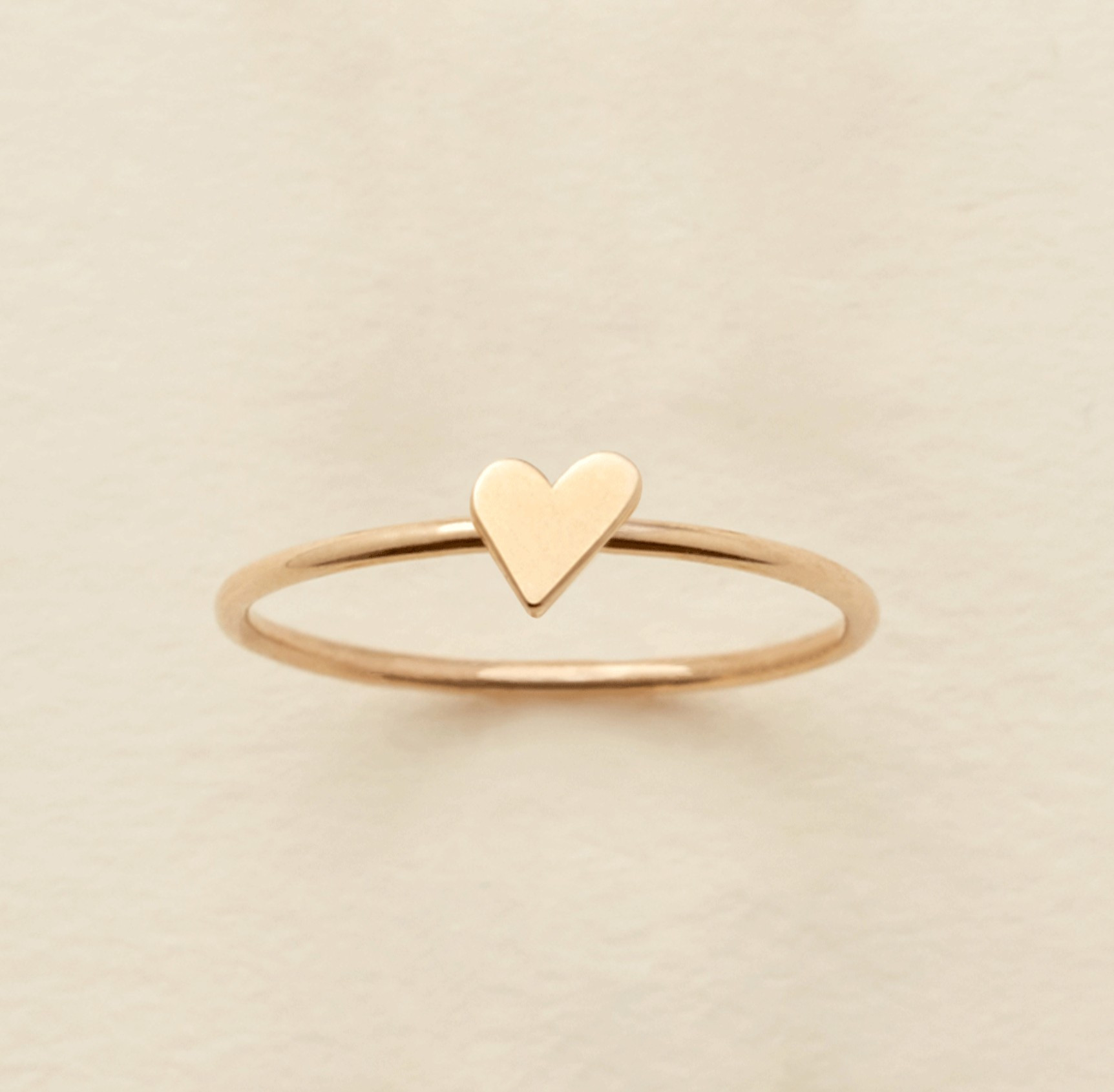 14k Solid Gold Heart Ring | Made by Mary (US)