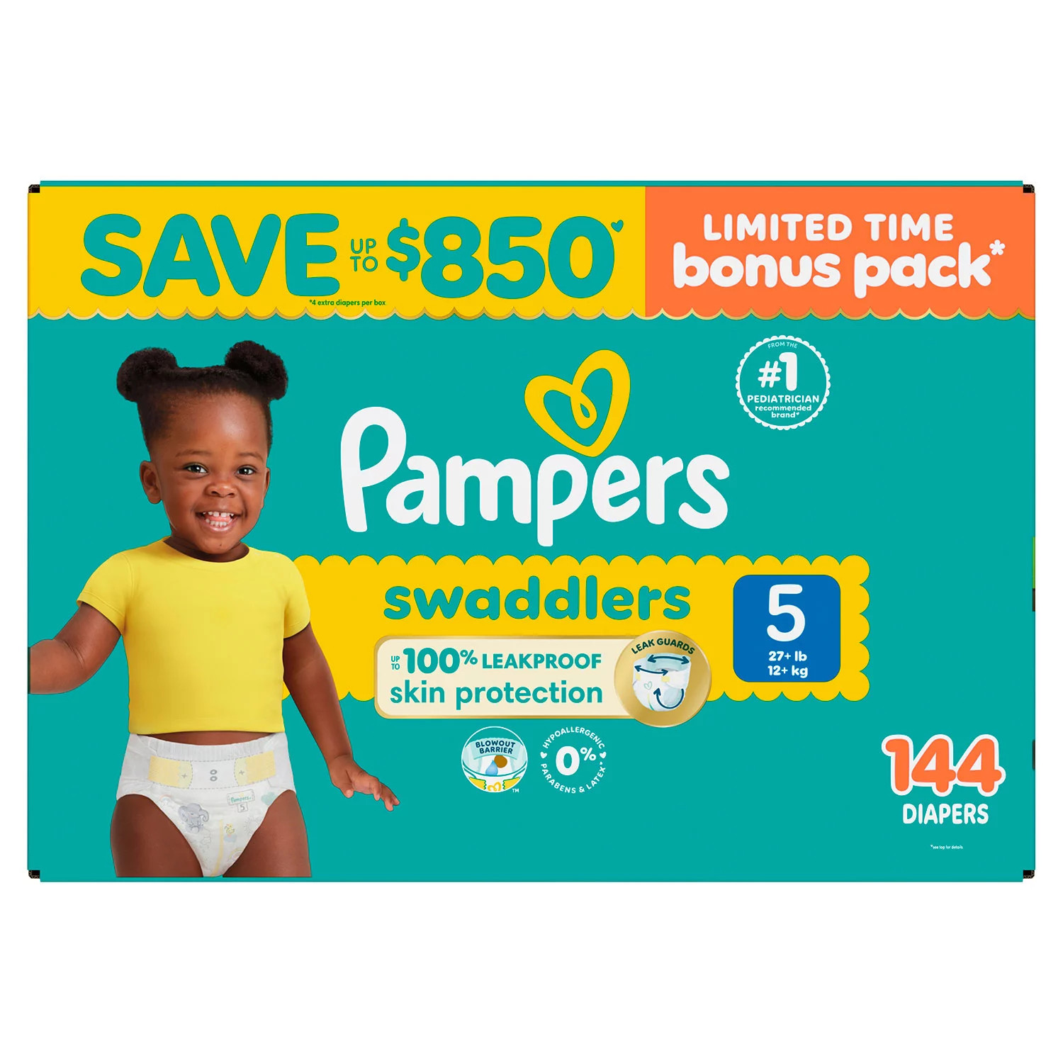 Pampers Swaddlers Diapers:- Size 5 Bonus Pack | Sam's Club