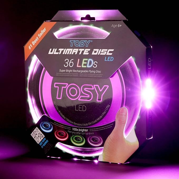 TOSY 36 and 360 LEDs Flying Disc - Extremely Bright, Smart Modes, Auto Light Up, Rechargeable, Pe... | Amazon (US)