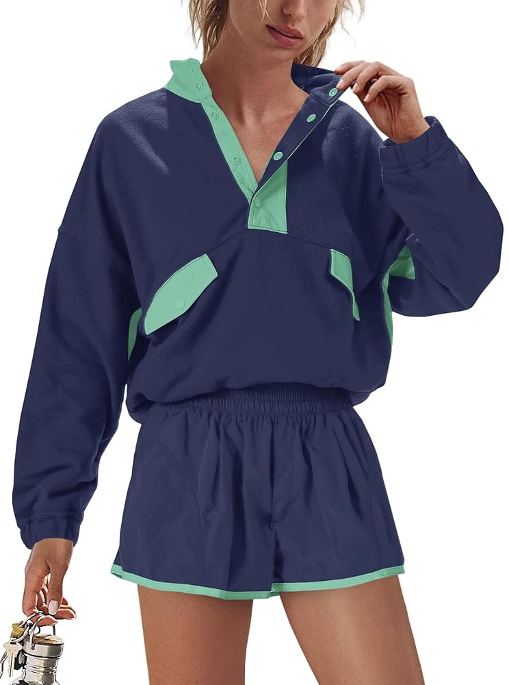 Nirovien Womens 2 Piece Workout Sets Two Piece Outfits Activewear Gym Sets Pullover Sweatshirt An... | Amazon (US)