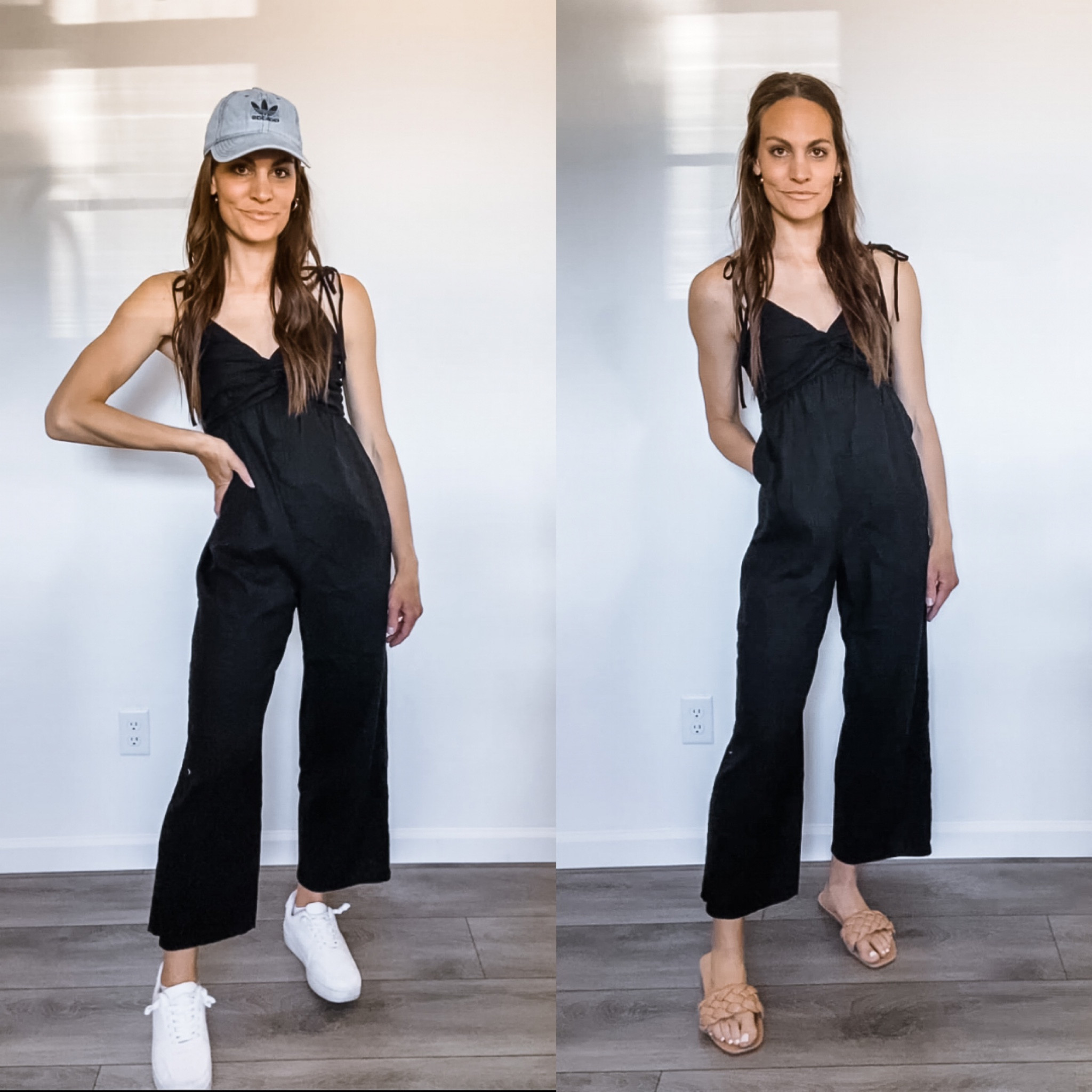 $24 jumpsuit sale today! Also comes in the cutest floral print! Wearing my TTS small. Straps are adjustable 

#LTKsalealert #LTKunder50
