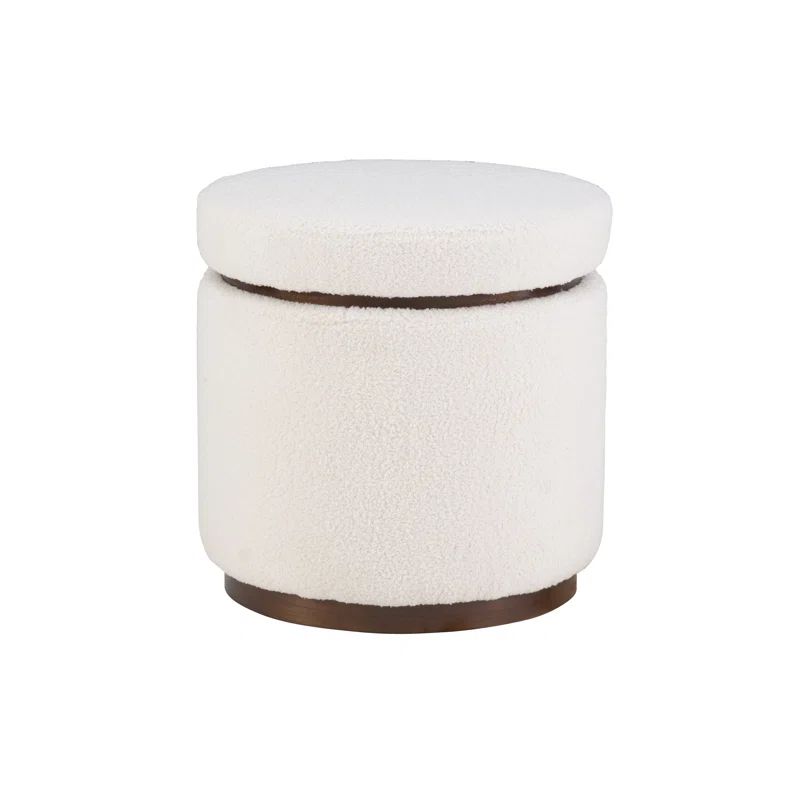 Thurleigh Round Sherpa Ottoman with Storage | Wayfair North America