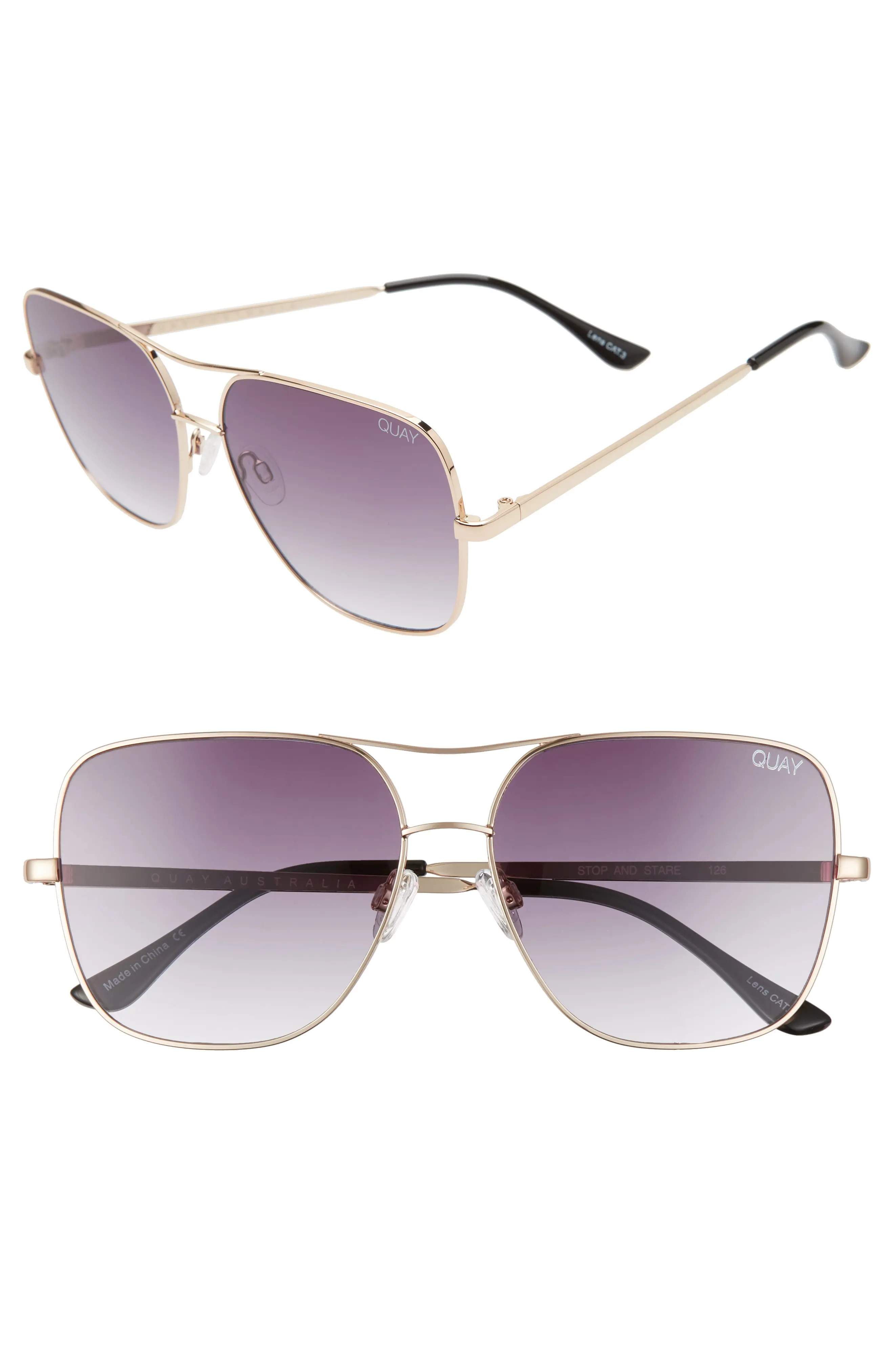 QUAY AUSTRALIA Stop & Stare 58mm Square Sunglasses at Nordstrom Rack | Nordstrom Rack