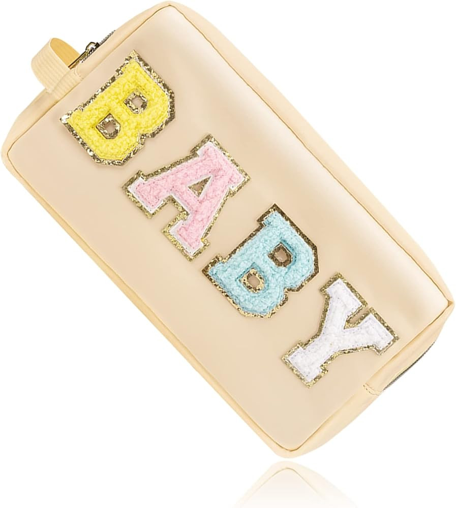 Preppy Makeup Bag with Strap, Nylon Waterproof Travel Toiletry Bag for Baby, Preppy Stuff Chenill... | Amazon (US)