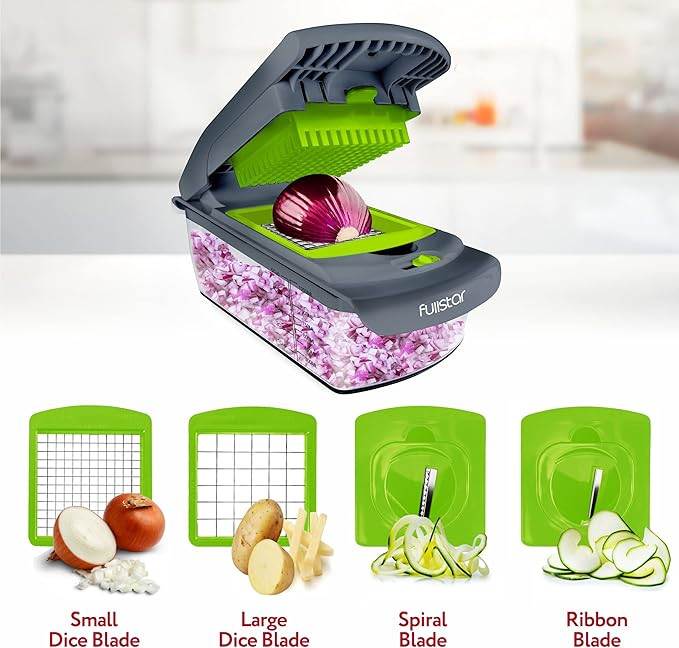 Fullstar Vegetable Chopper - Food Chopper - Onion Chopper - Vegetable Slicer & Spiralizer - Veggi... | Amazon (US)