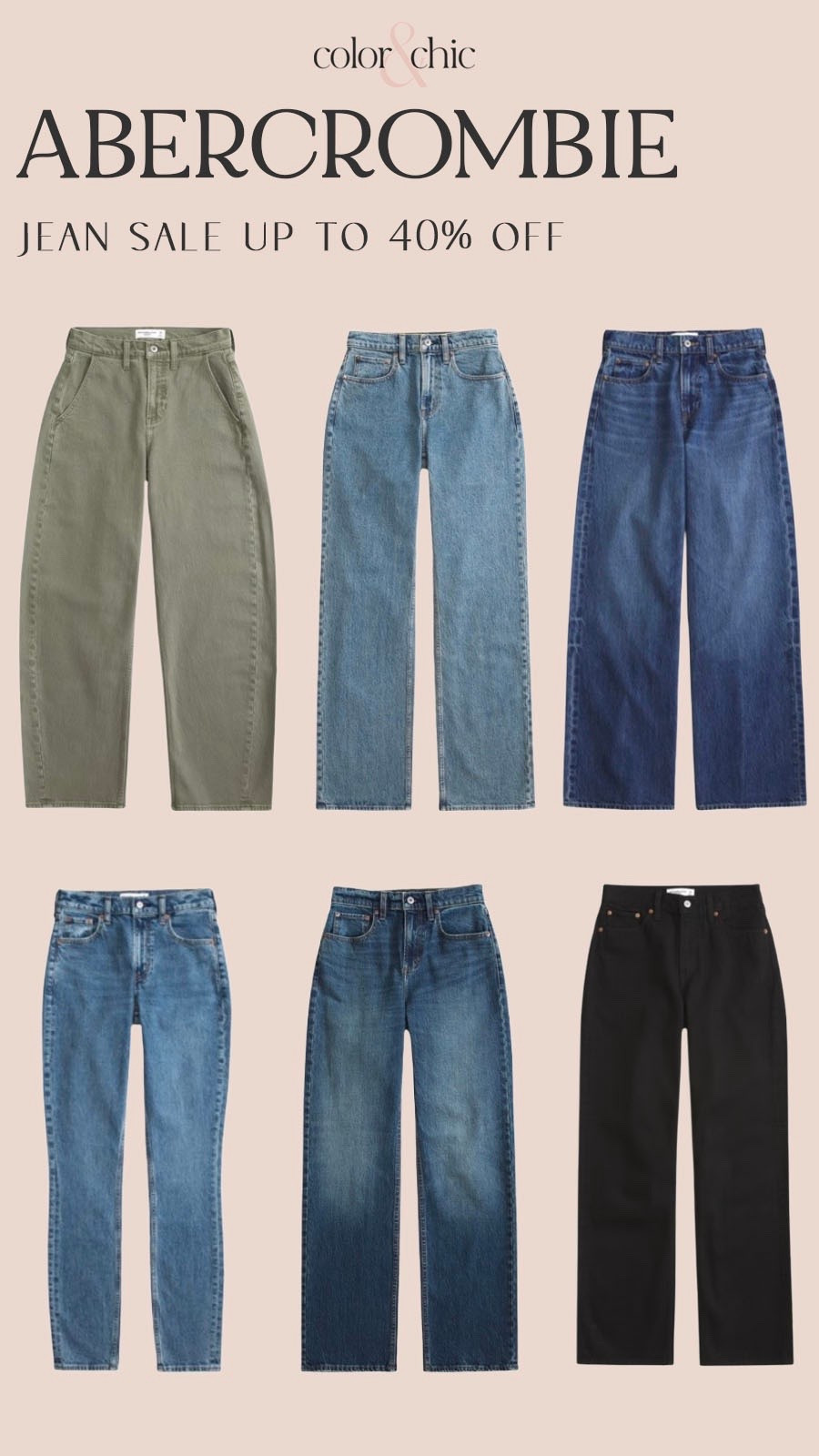 Abercrombie Jean sale with jeans 20-40% off plus an additional 15% off with code DENIMAF! Everything else is 20% off 

#LTKSaleAlert #LTKootd