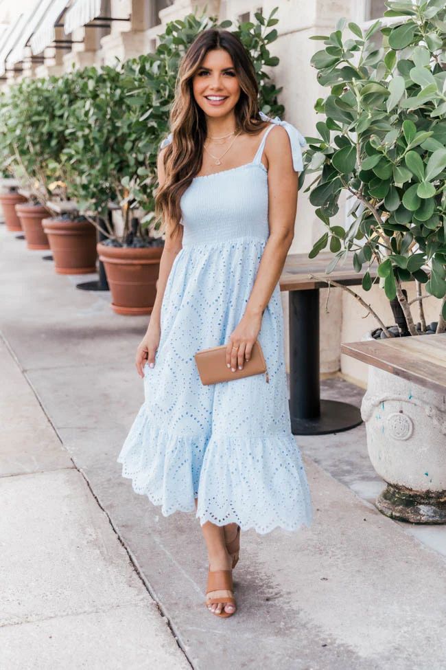 Promise In My Heart Blue Lace Midi Dress FINAL SALE | The Pink Lily Boutique